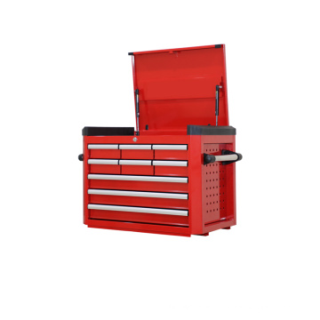 9 Drawer Red Tool Box with Ball-bearing Slides